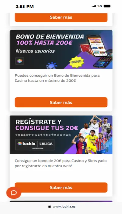Nuestra explicación del bono bienvenida de Luckia