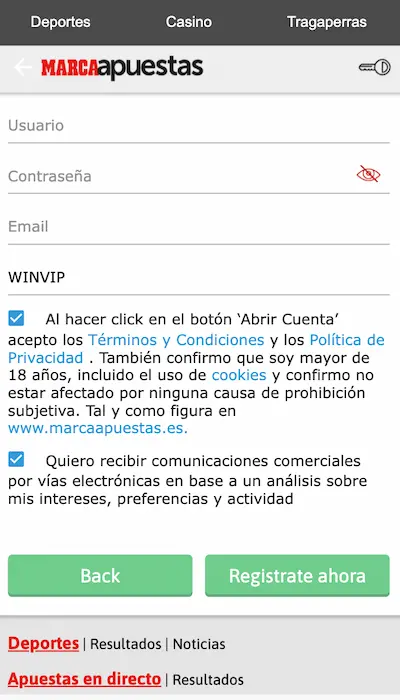 Código promocional Marca Apuestas 4