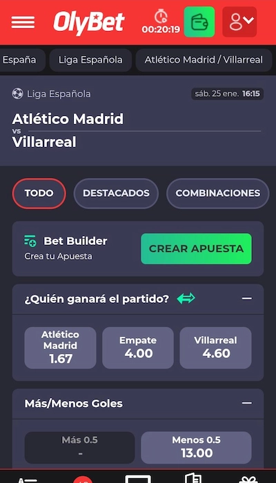 Cuotas OlyBet