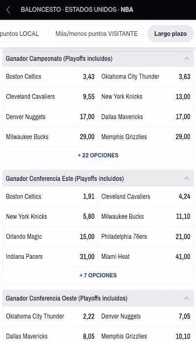 Apuestas a largo plazo en Retabet