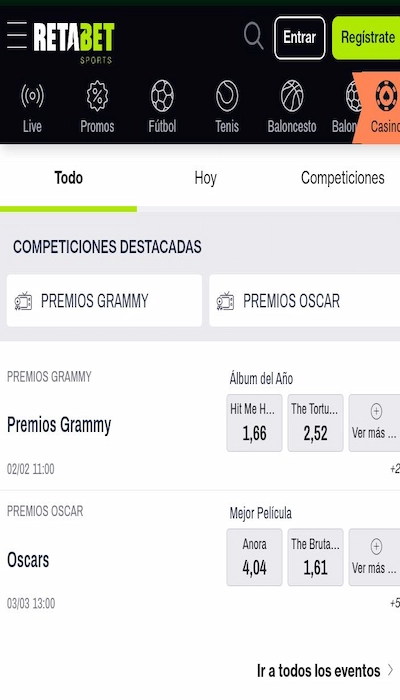 Apuestas especiales Retabet
