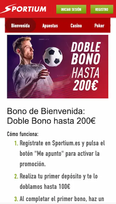 Nuestra explicación del bono bienvenida de Sportium