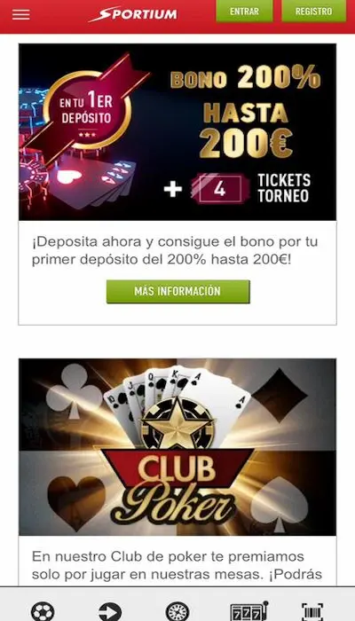 Bono de Poker de Sportium 