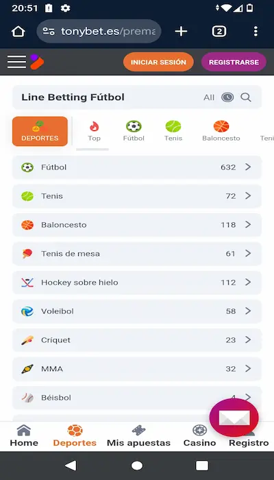 Nuestro enfoque sobre la oferta de apuestas deportivas de Tonybet