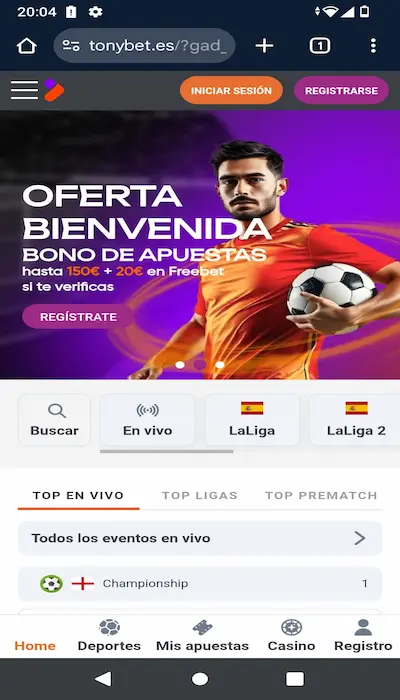 Promociones de TonyBet