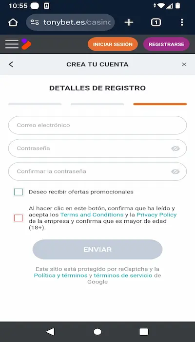Código promocional TonyBet 3