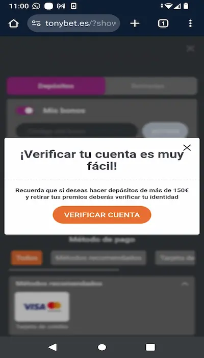 Código promocional TonyBet 4