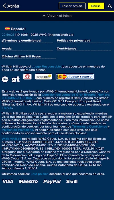 Seguridad William Hill