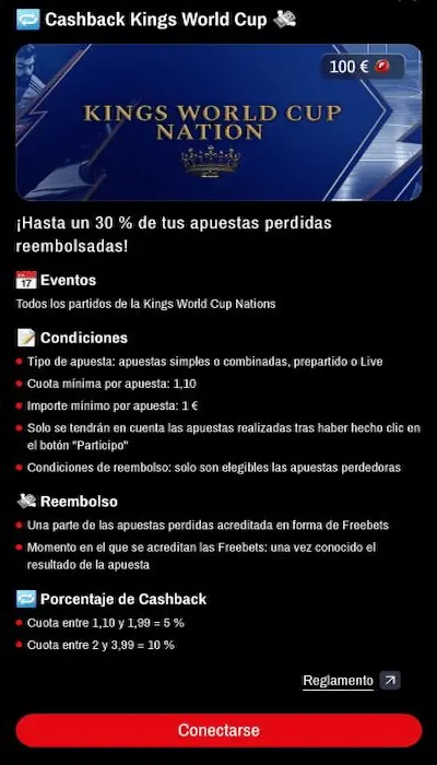 Winamax promociones Kings World Cup Nation