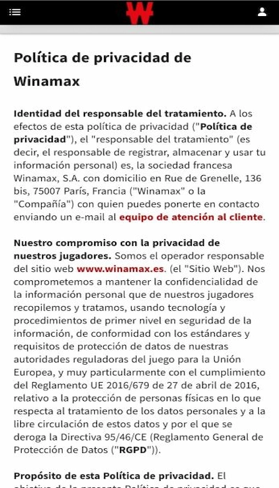 Winamax seguridad