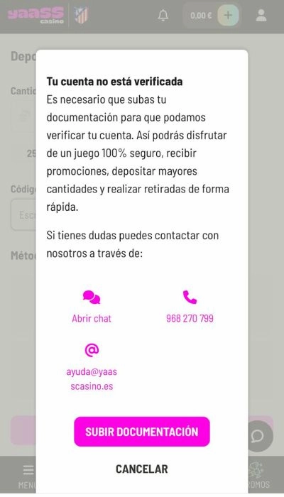 YassCasino Verifica tu cuenta