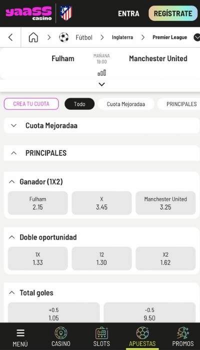 YassCasino cuotas ofrecidas