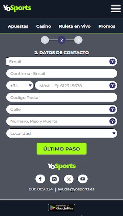 Código promocional YoSports - 3