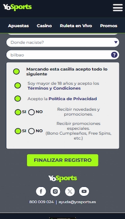 Código promocional YoSports - 5